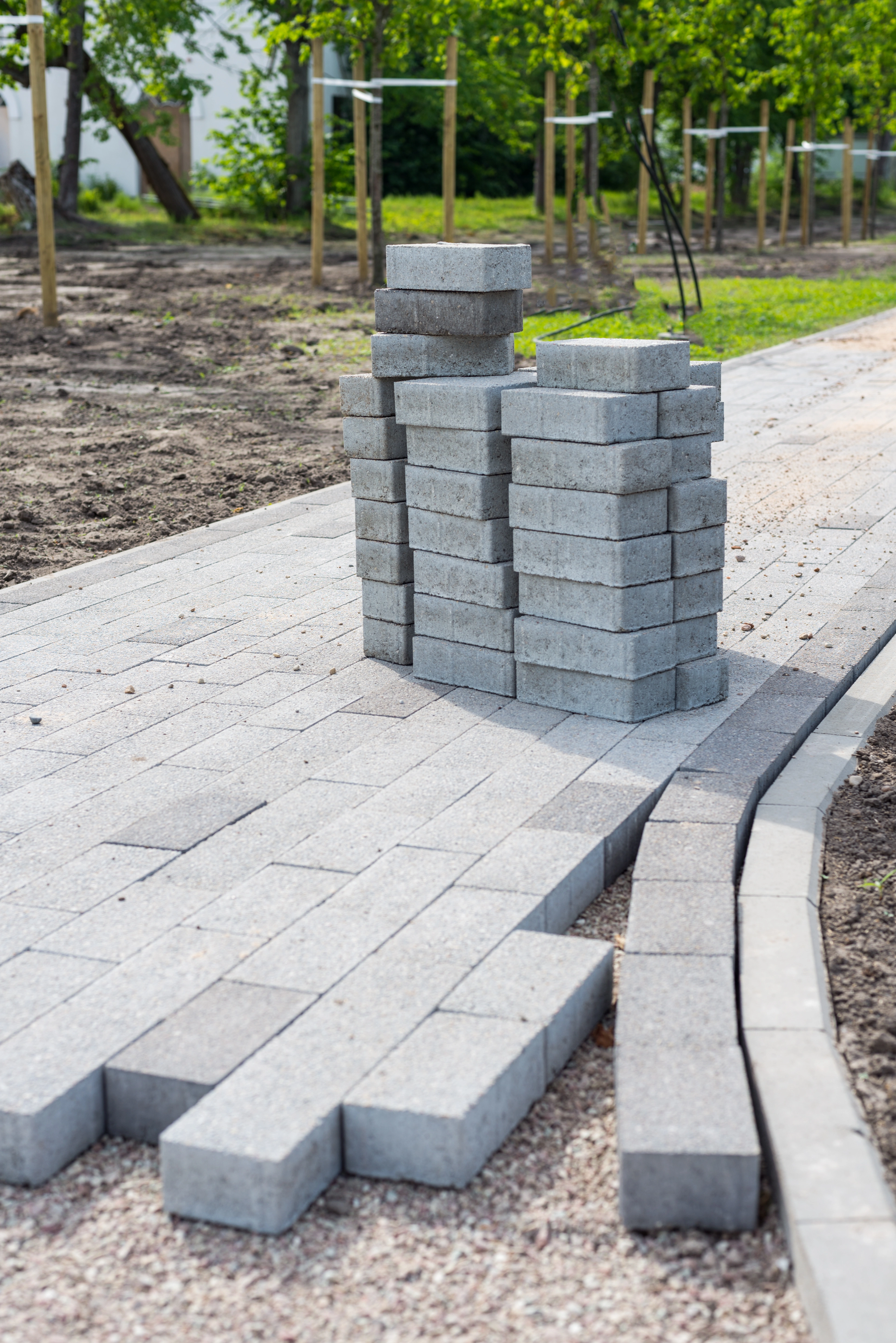 Custom paver patio installation at a Dallas home