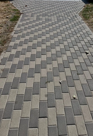 Modern paver driveway in Uptown Dallas