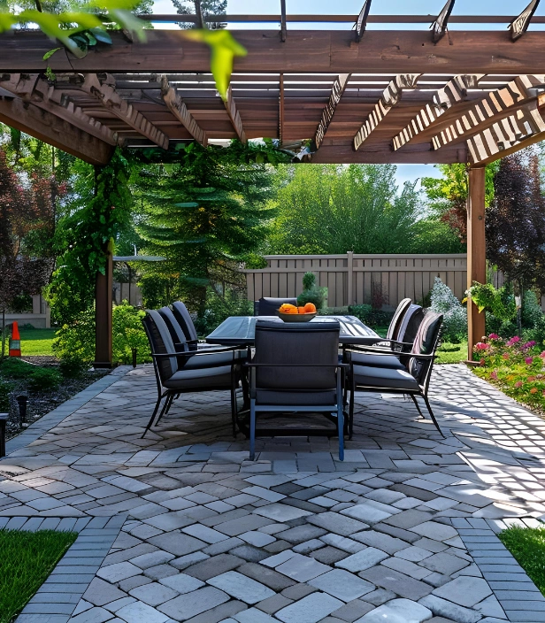 Custom paver patio and driveway installation in Dallas