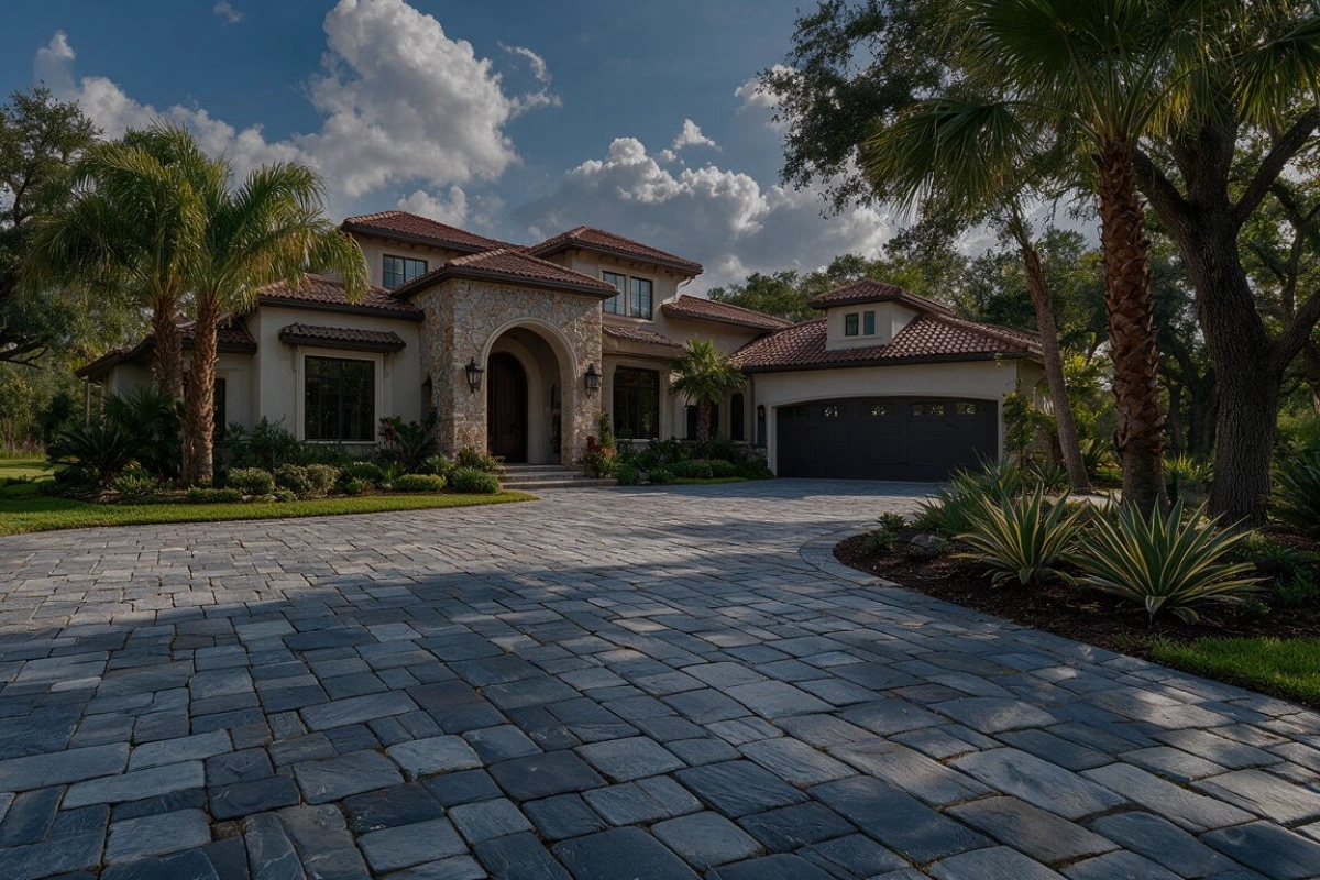 Durable paver driveway installation project in Dallas, Texas